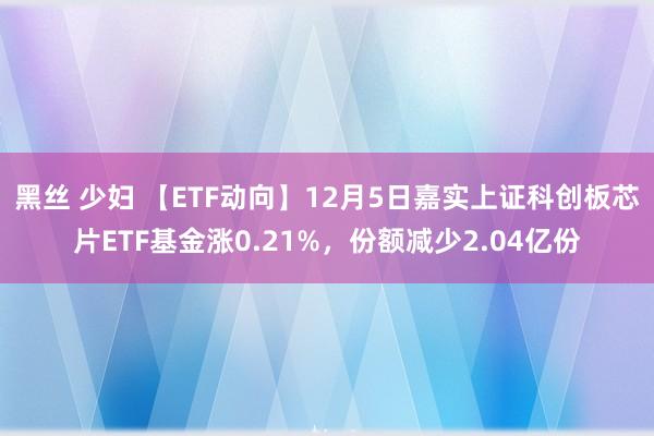 黑丝 少妇 【ETF动向】12月5日嘉实上证科创板芯片ETF基金涨0.21%,份额减少2.04亿份