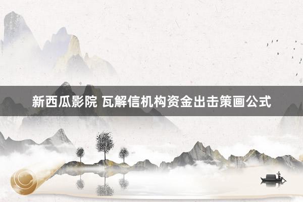 新西瓜影院 瓦解信机构资金出击策画公式