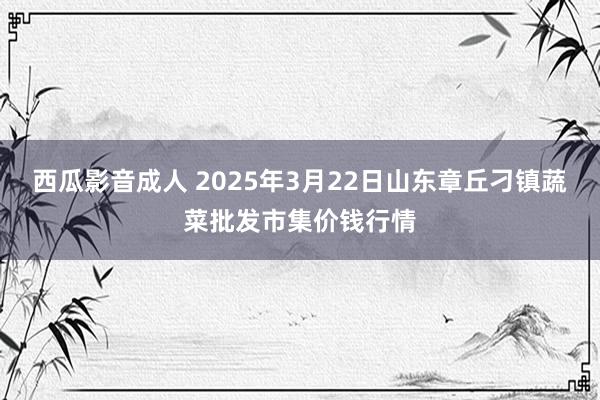 西瓜影音成人 2025年3月22日山东章丘刁镇蔬菜批发市集价钱行情